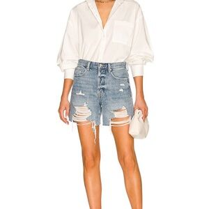 PISTOLA Devin high rise mom cut off shorts in lucca distressed